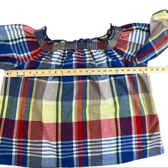 Lane Bryant Plaid Off The Shoulder Blouse. Super Cute!!. Sz 18/20. EUC! - Picture 10 of 11